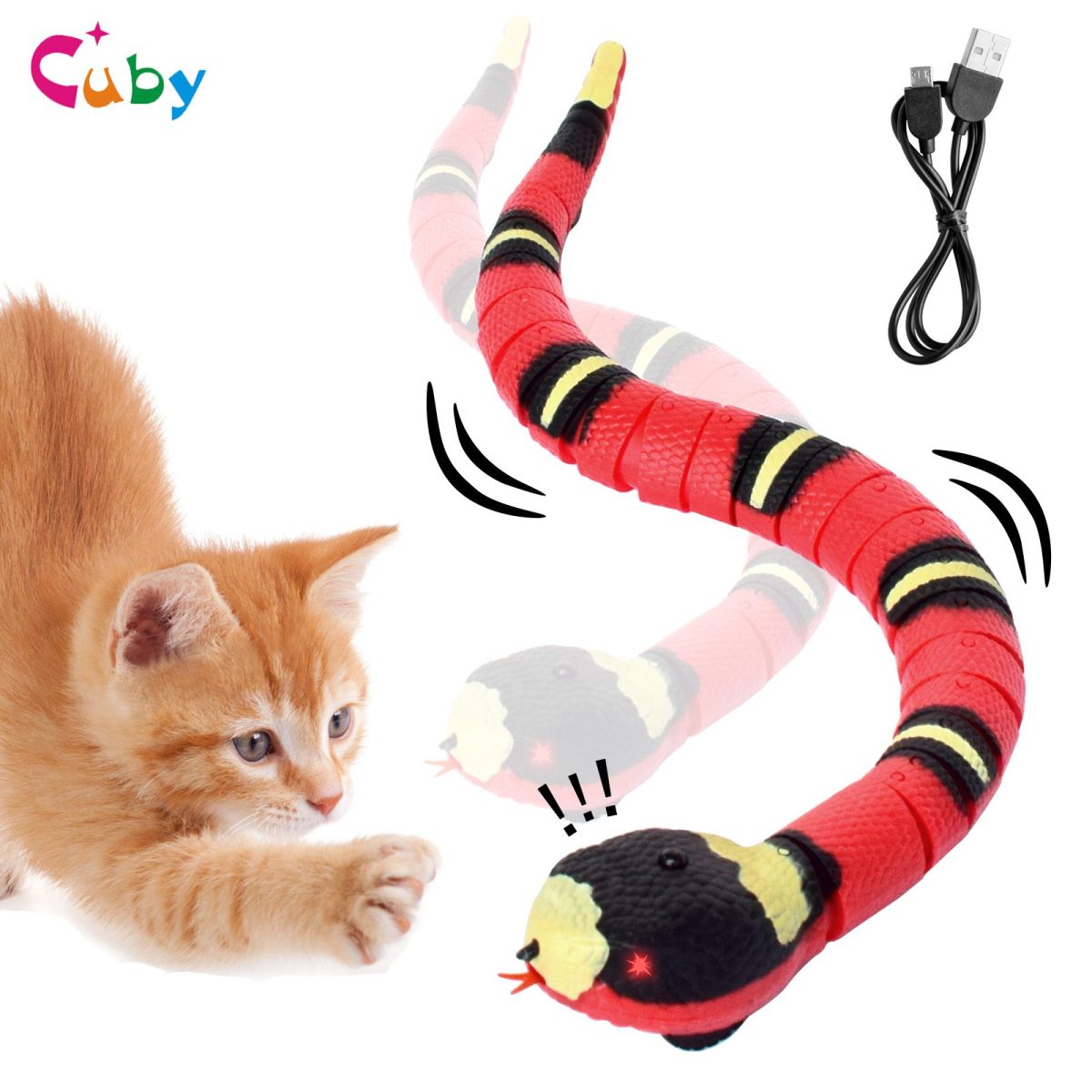 Creative Smart Sensing Cat Toys Electric Snake Interactive Toys USB Charging